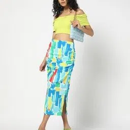 Women Printed Midi Pencil Skirt-image-10