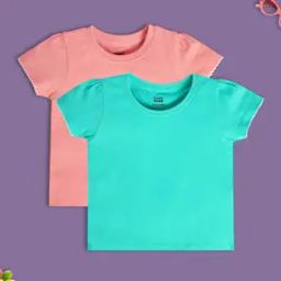 Girls Pack of 2 Round-Neck Tops-image-9