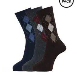 Pack of 3 Geometric Print Everday Socks-image-44