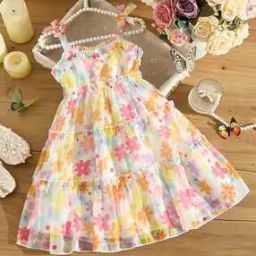 Girls Floral Print Fit & Flare Dress-image-50