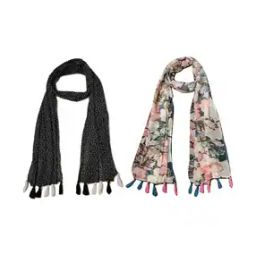 Pack of 2 Women Floral Print Scarves-image-58