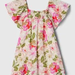 Smocked Top Woven Dress with Flutter Sleeves-picture-14
