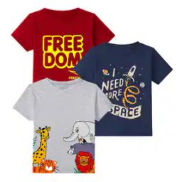  Boys Pack of 3 Cotton Graphic T-shirt-36