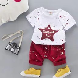 Printed Shorts & T-Shirt Set-image-94