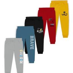 Pack of 5 Typographic Print Joggers-50