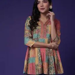 Women Floral Print Flared Tunic-image-29