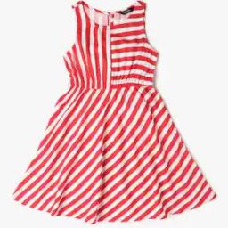 Girls Striped A-Line Dress-image-43