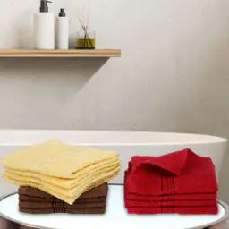 Set of 12 Cotton Face Towels-image-26
