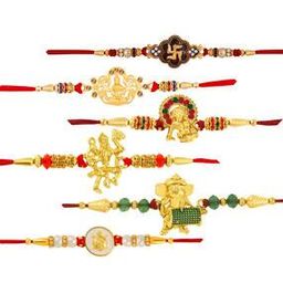 CO1000413 Pack of 6 Embellished Rakhis-image-42