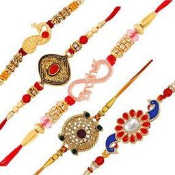 CO1000244 Pack of 5 Embellished Rakhis-image-58