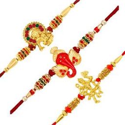 CO1000411 Pack of 3 Embellished Rakhis-image-86