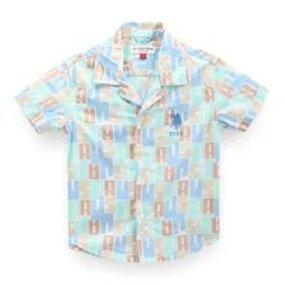 Boys Brand Print Shirt with Cuban Collar-picture-48