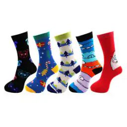 Kids Pack of 5 Printed Mid-Calf Length Socks-1