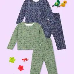 Girls Micro Print T-Shirt & Pyjamas Set-picture-48
