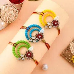 Set of 3 Circular Design Beads Vibrant Rakhis-image-17