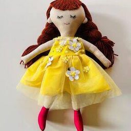 Handmade Doll with Floral Applique Dress-image-82