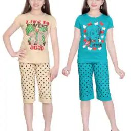 Pack of 2 Printed T-Shirts & Capris Set-image-13