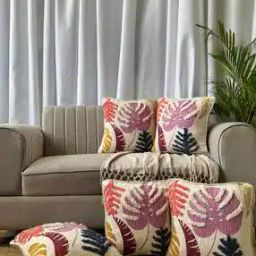 Set of 5 Cushion Covers with Stitch Detail-image-87