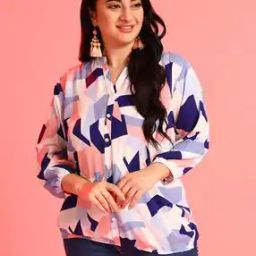 Printed Top with Mandarin Collar-image-21