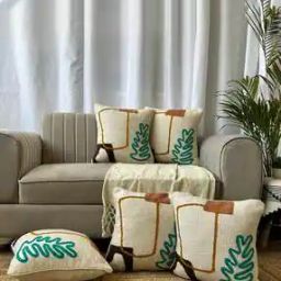 Set of 5 Embroidered Cushion Covers with Stitch Detail-image-61