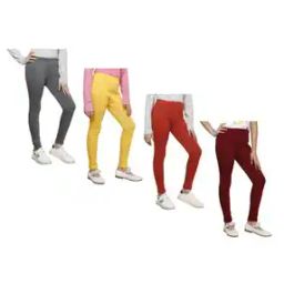 Pack of 4 Leggings with Elasticated Waist-image-9