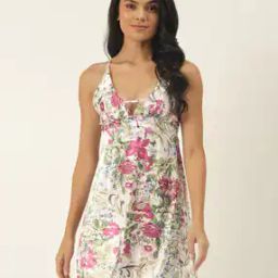 Floral Print Baby-Doll & Panty Set-image-10