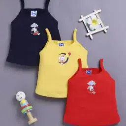 Girl Pack of 3 Graphic Print Vests -picture-2