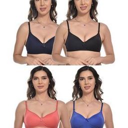 Pack of 4 Women Non-Wired Lightly-Padded Bras-picture-46