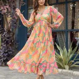 Women Floral Print Gown-image-93