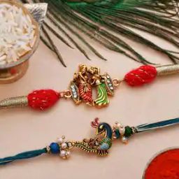 Set of 2 Pearl-Beaded Stone-Studded Rakhis-image-25