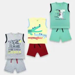 Pack of 3 Printed T-Shirt & Shorts Set-image-2