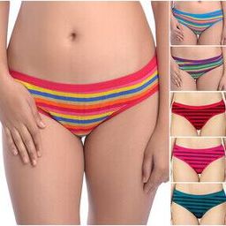 Multi Pack Striped Hipster Panties-image-33