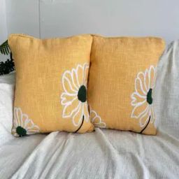 Set of 2 Embroidered Cushion Covers 16" x 16 "-27