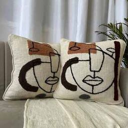 Set of 2 Square-Shaped Cushion Covers 16"x16 -image-79
