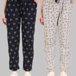 Women Pack of 2 Printed Relaxed Fit Pants-picture-16