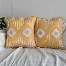 Set of 2 Square-Shaped Cushion Covers 16"x16 -image-40