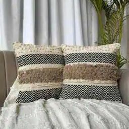 Set of 2 Square-Shaped Cushion Covers 16"x16 -image-84