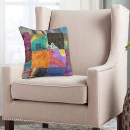 Bohemian Patchwork Silk Hand Kantha Embroidered Cushion Cover-image-16