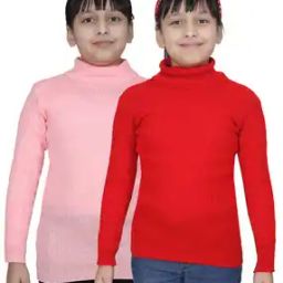 Pack of 2 Girl Ribbed High-Neck Pullovers-picture-19