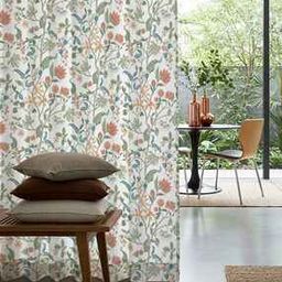 Pack Of 2 Floral Print Window Curtain with Eyelets-66