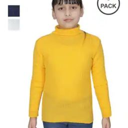 Pack of 3 Girl Ribbed High-Neck Pullovers-18