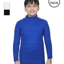 Pack of 3 Girl Ribbed High-Neck Pullovers-31