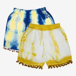 Pack of 2 Tie & Dye Hot Pants with Pom-Poms-image-60