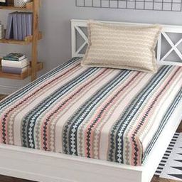 Geometric Print Single Bedsheet with Pillow Cover-13