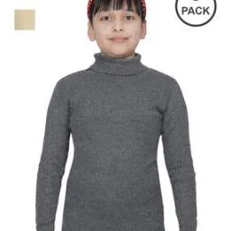 Girls Pack of 2 Ribbed High-Neck Pullovers-image-91