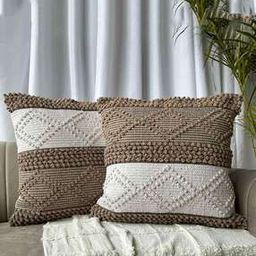 Set of 2 Square Cushion Covers 24" x 24" -image-1