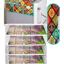 revexo Set of 6 Printed Fridge Mats & Covers image 1