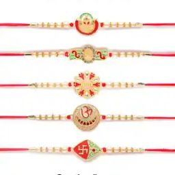 Set of 5 Stone Studded Rakhi-29