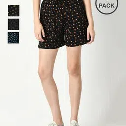 indiweaves Pack of 4 Printed Shorts with Elasticated Waist-picture-34