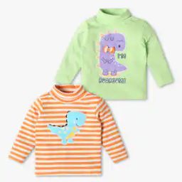 Pack of 2 Applique Embroidered Turtleneck T-Shirts-image-31